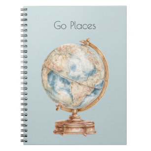 Caderno Espiral Globo Mundo Ir Lugares