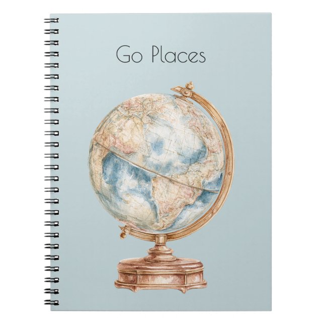 Caderno Espiral Globo Mundo Ir Lugares (Frente)