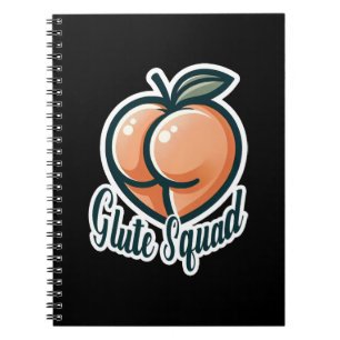 Caderno Espiral Glute Squad Bunda Rosa Glúteos Academia Fitness