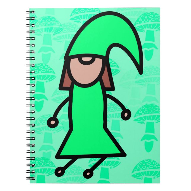 Caderno Espiral Gnome Verde (Frente)