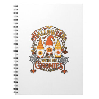 Caderno Espiral Gnomies de Halloween Abóbora Teia de Aranha Morceg