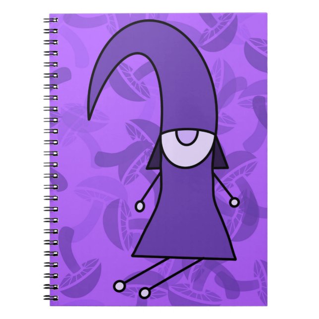 Caderno Espiral Gnomo Roxo (Frente)
