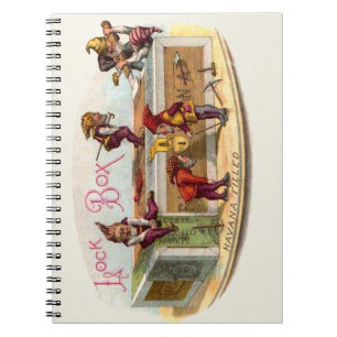 Caderno Espiral Gnomos da Caixa de Cigarros Vintage