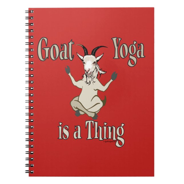 Caderno Espiral Goat Yoga é uma coisa | GetYerGoat™ (Frente)