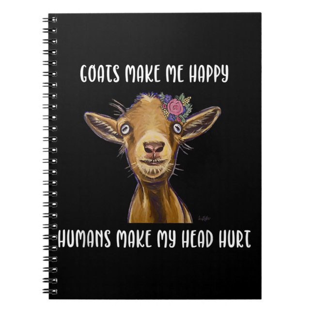 Caderno Espiral Goats Me Faz Feliz Capuz (Frente)