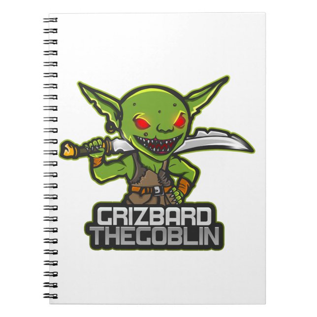 Caderno Espiral Goblin chamado Grizbard (Frente)