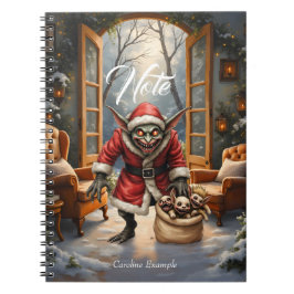 Caderno Espiral Goblin de Natal assustador - Papais noeis de Mau d