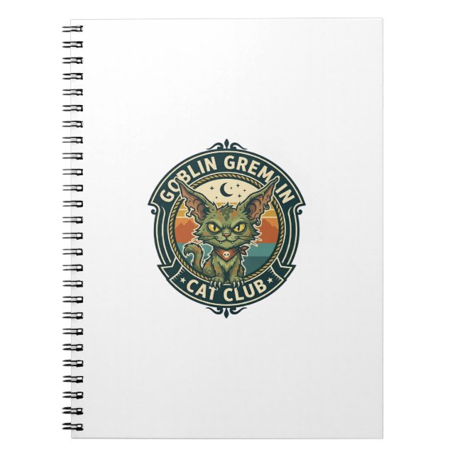 Caderno Espiral Goblin Gremlin Gato Design Fofo de Kitty - Goblin  (Frente)