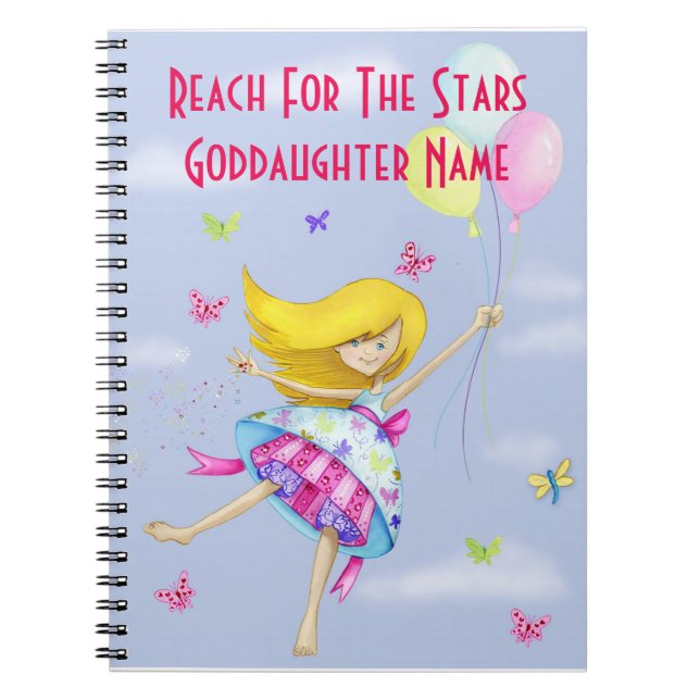 Caderno Espiral Godchild Gift Girly Motivational Personalizado (Frente)