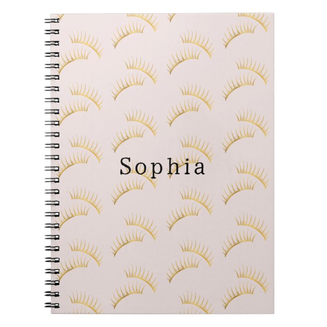 Caderno Espiral Gold Eyelashes (Frente)