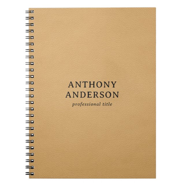Caderno Espiral Gold Faux Leather Texture Design (Frente)