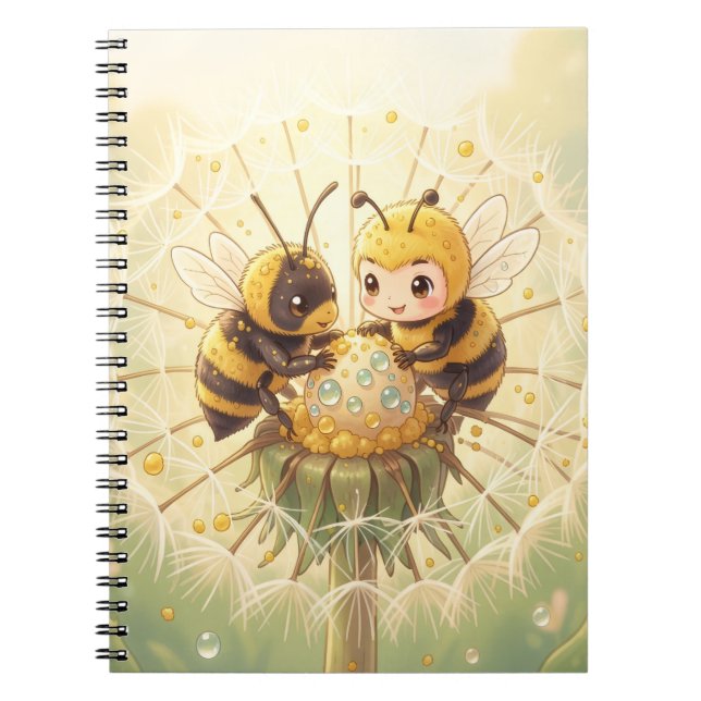 Caderno Espiral Golden Bumblebee in Bloom Dance.5 (Frente)