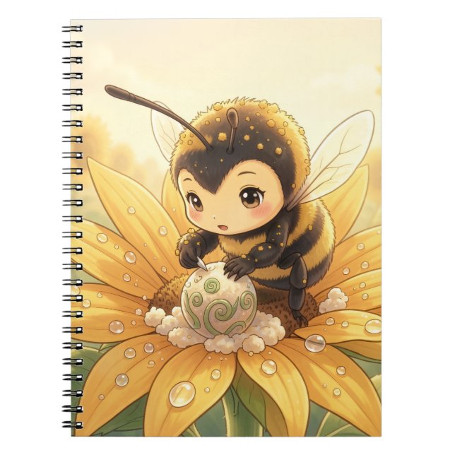 Caderno Espiral Golden Bumblebee in Bloom Dance.8 (Frente)
