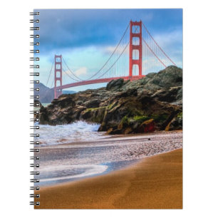 Caderno Espiral Golden gate bridge no por do sol