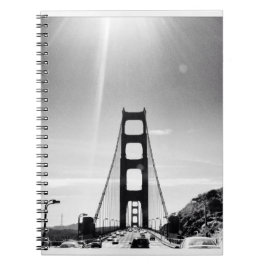Caderno Espiral Golden gate bridge preto e branco
