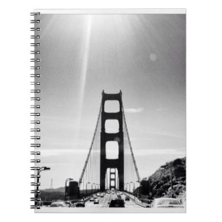 Caderno Espiral Golden gate bridge preto e branco