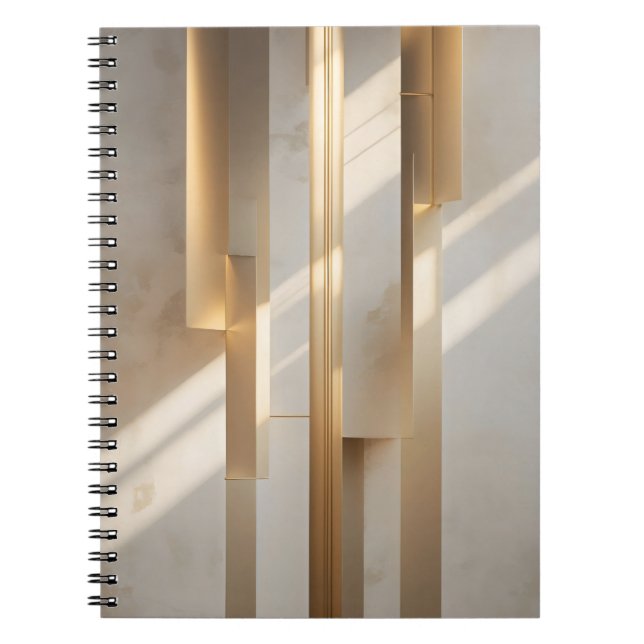 Caderno Espiral Golden Meridian – Minimalist Gold Architectural Lu (Frente)