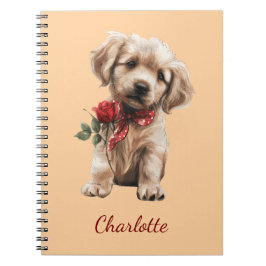 Caderno Espiral Golden Retriever Personalizado com Nome Personaliz