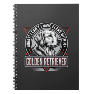 Caderno Espiral Golden Retriever Planeja Design de Crachá de Cacho