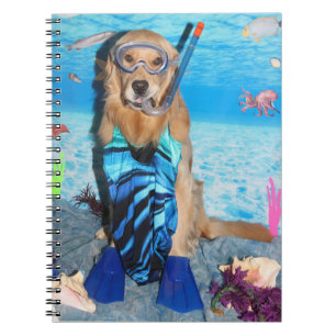 Caderno Espiral Golden retriever Snorkeler
