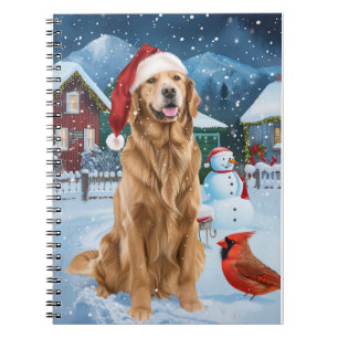 Caderno Espiral Golden Retriever Terra de Encantamento de Natal Al