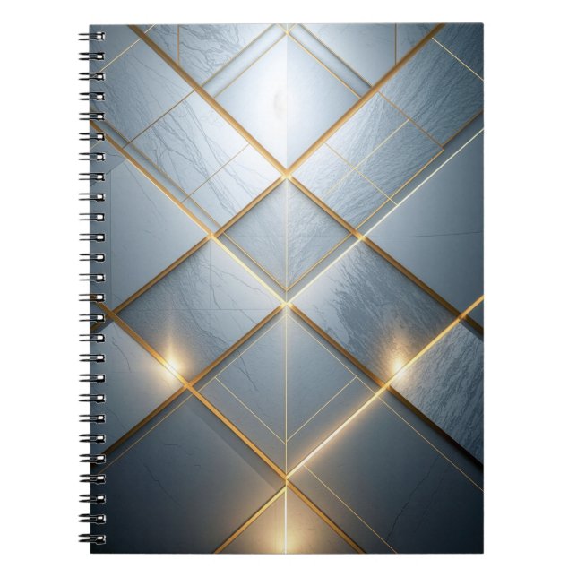 Caderno Espiral Goldene Geometrie Marmor Luxus Muster (Frente)