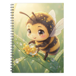 Caderno Espiral Goldene Hummel im Blütentanz.8