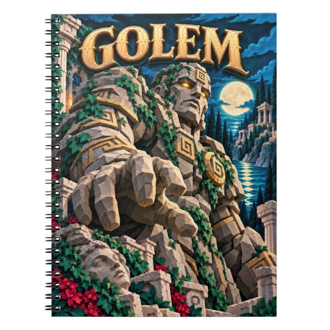 Caderno Espiral Golem, Monstro de Corte de Papel (Frente)