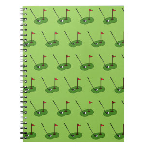 Caderno Espiral Golf Course Hole com Padrão de Bandeira