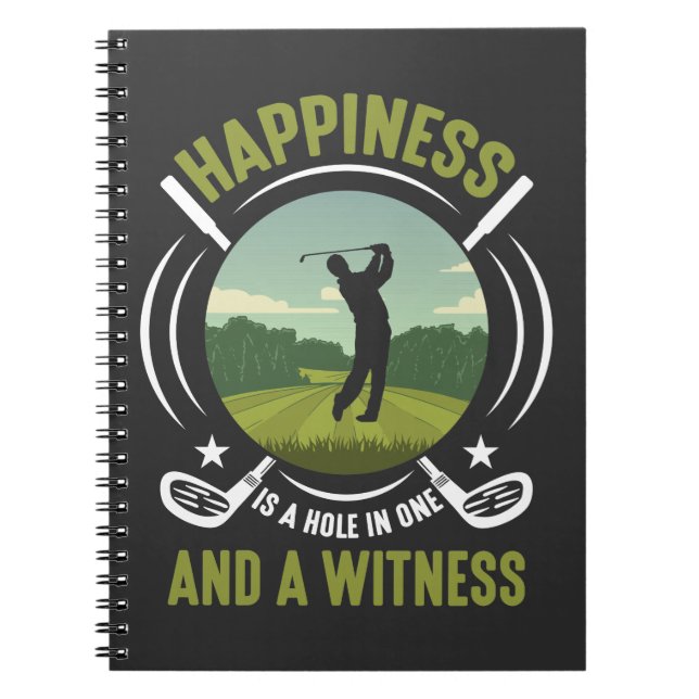 Caderno Espiral Golf Course Marido Bando do Golfe Padre (Frente)