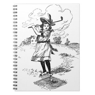 Caderno Espiral Golf Girl Golfing Vintage Art
