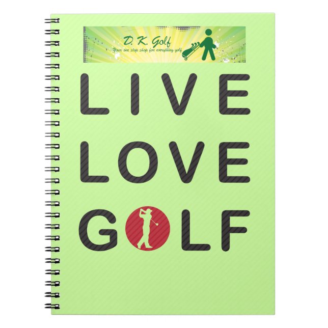 Caderno Espiral Golf Golfe Vermelho Negro DKGolf (Frente)