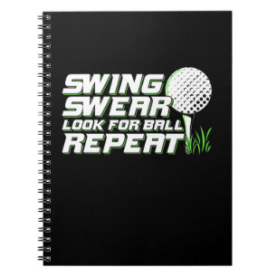 Caderno Espiral Golfer Swing Sweat Procura Bola
