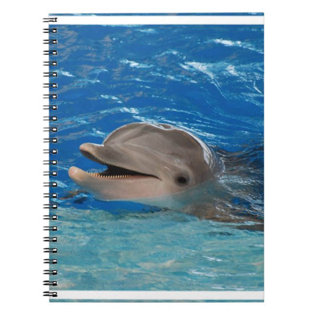Caderno Espiral Golfinho bonito vibrar (Frente)