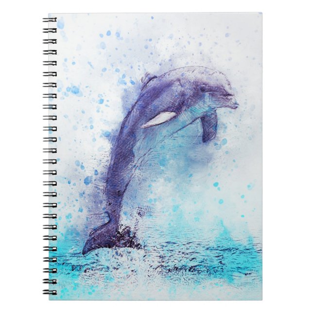 Caderno Espiral Golfinho de Aquarela (Frente)