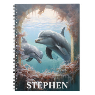 Caderno Espiral Golfinho Espiando Personalizado
