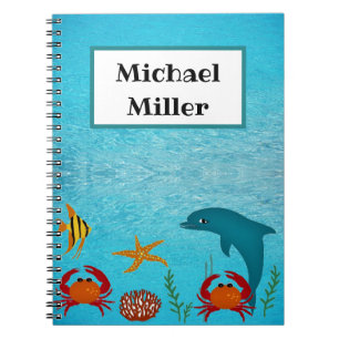 Caderno Espiral Golfinho Subaquático / Volta às Aulas