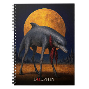 Caderno Espiral Golfinhocravata gótico Surrealista