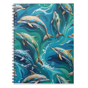 Caderno Espiral Golfinhos nadam