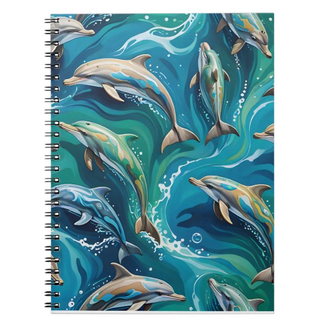 Caderno Espiral Golfinhos nadam  (Frente)