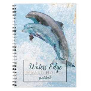 Caderno Espiral Golfinhos Pulando Em Trabalho de arte De Água Cos