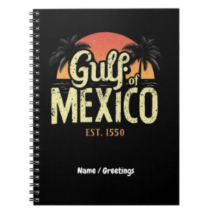 Caderno Espiral Golfo do México est. 1550 Retro Beach Vibe Vintage
