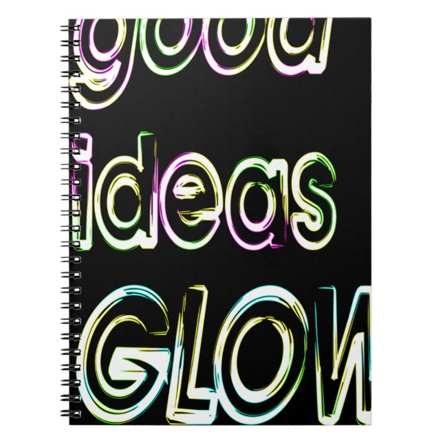 Caderno Espiral good ideas GLOW in the dark (Frente)