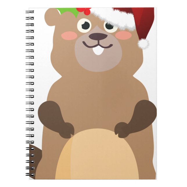 Caderno Espiral Gopher de Natal Santa Claus (Frente)