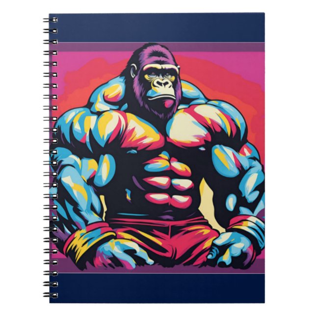 Caderno Espiral Gorilla Bodybuilder Lifter Pop (Frente)
