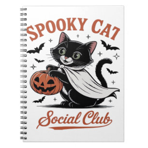 Caderno Espiral Gota Social Club de Spooky PNG - Gatinho Clássico