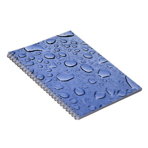 Caderno Espiral Gotas de água azul