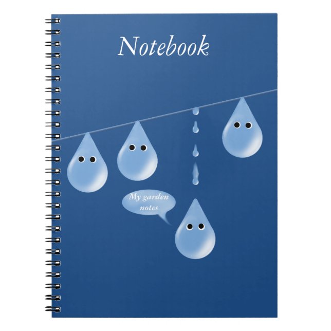 Caderno Espiral Gotas de água em uma linha (Frente)