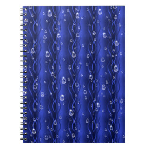 Caderno Espiral Gotas de chuva em metal azul