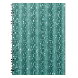 Caderno Espiral Gotas de chuva em metal verde